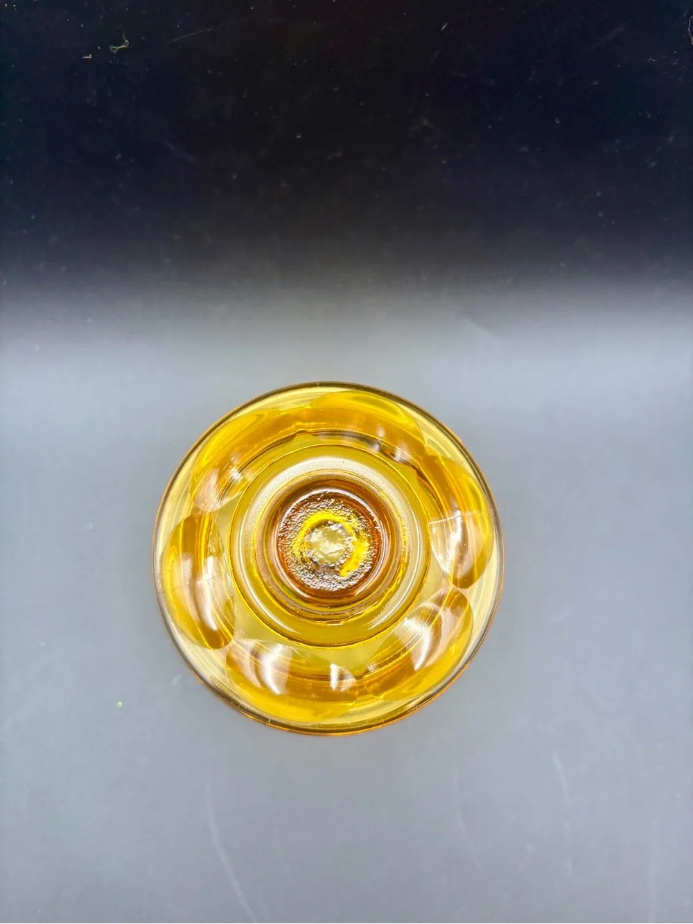 Vintage L.E. Smith Amber Glass Apothecary Canister Jar with Lid Thumbprint MCM